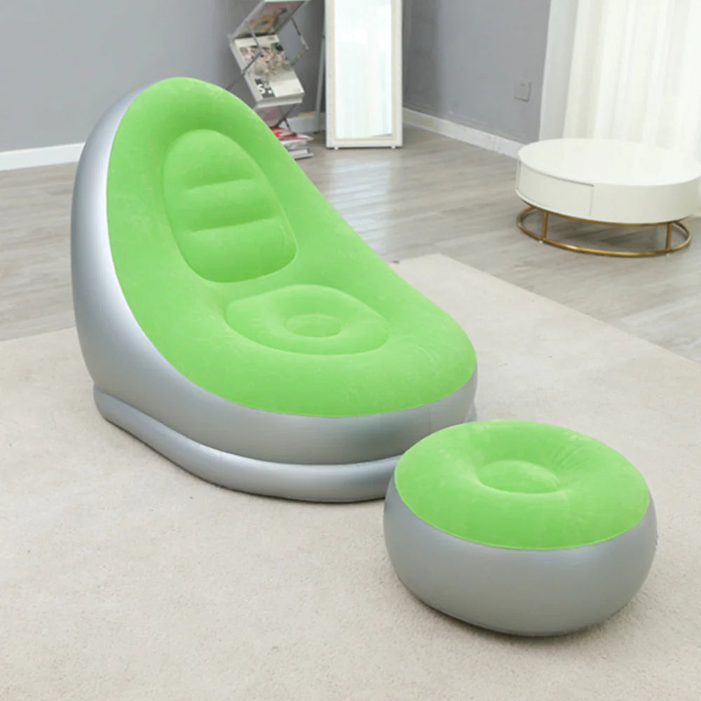 Thick Inflatable Lazy Sofa with Footstool