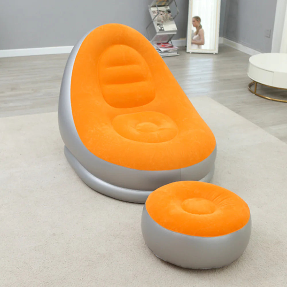 Thick Inflatable Lazy Sofa with Footstool